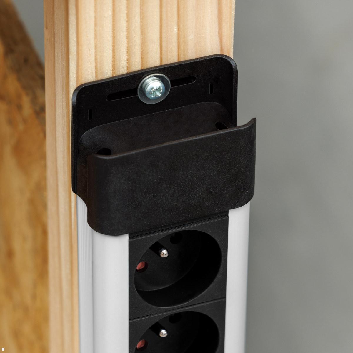 Bachmann CONNECTUS 6x Steckdose CEE7/3, 1x USB A/C, 1x Schalter, grau (BM005920) Befestigung mit Schraube