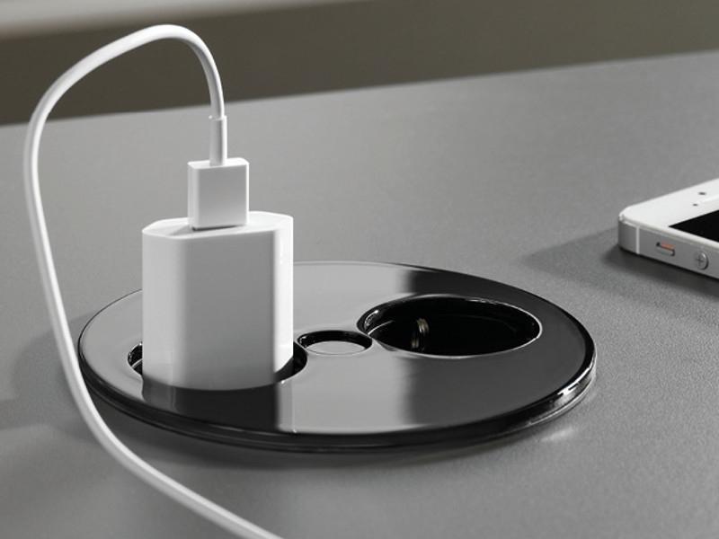 Bachmann Twist 2-fach Einbausteckdose (931.150) schwarz matt Küche Bachmann Twist 2-fach Einbausteckdose (931.150) schwarz matt Küche