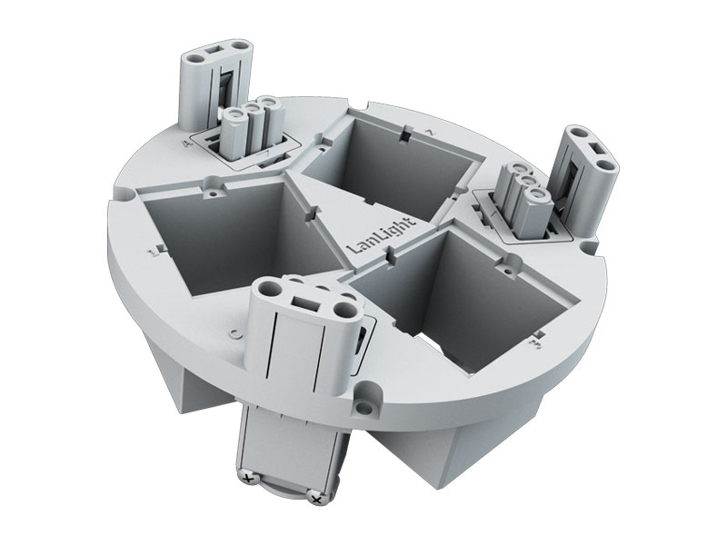 Bachmann LanLight Medien Anschlussplatte 3x Custom Modul, 3x Strom (924.4003)