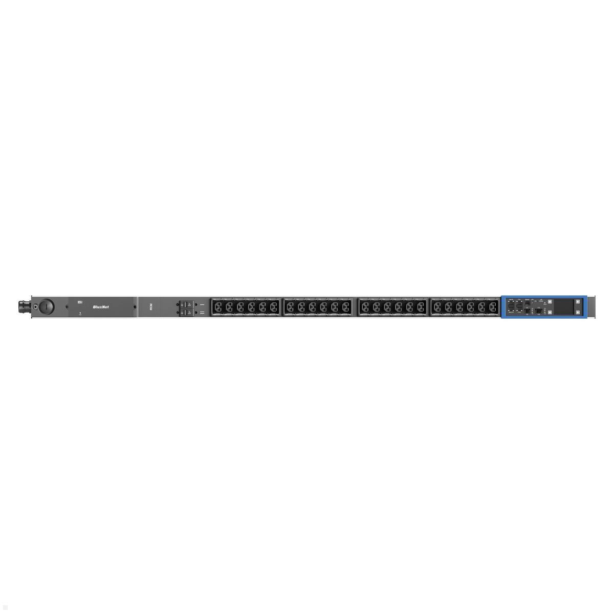 Bachmann BN PRO M+ Metered RCM – 32A Rack PDU mit 24xCombo 2xMCB, 3,0m CEE 32A/3p (BM0024757), RCM Rack PDU