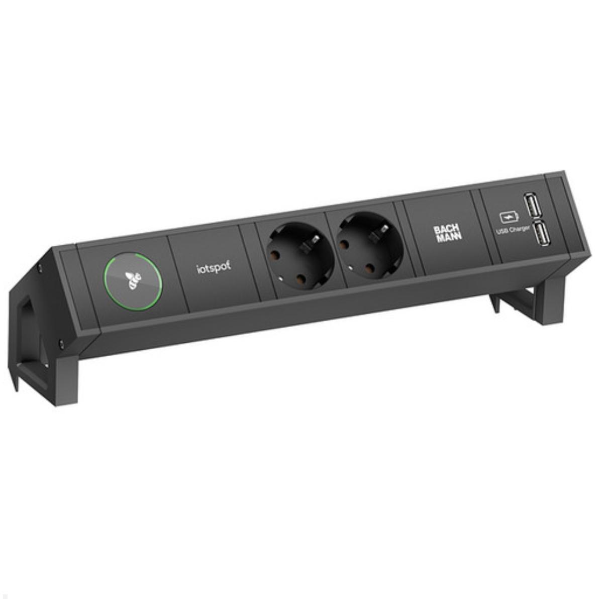Bachmann Desk 2 - 2x Steckdose mit iotspot, USB-Charger A/A, schwarz (902.800) Bachmann Desk 2 - 2x Steckdose mit iotspot, USB-Charger A/A, schwarz (902.800)