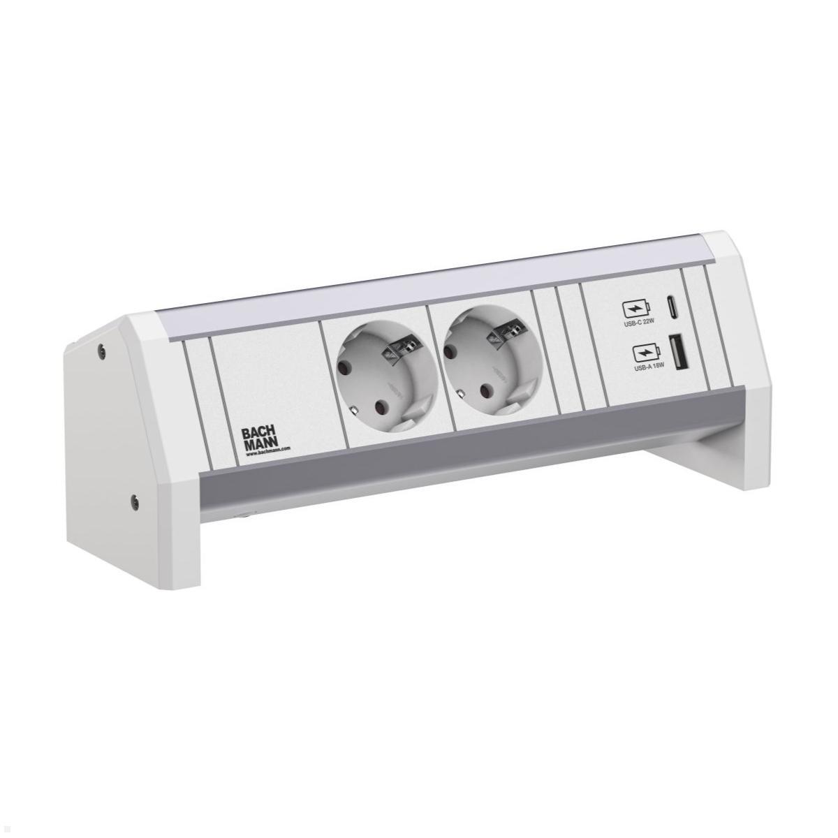 Bachmann DESK 1 WHITE 2x Steckdose mit USB-Charger A/C (902.0290) Abb. ähnlich Bachmann DESK 1 WHITE 2x Steckdose mit USB-Charger A/C (902.0290) Abb. ähnlich