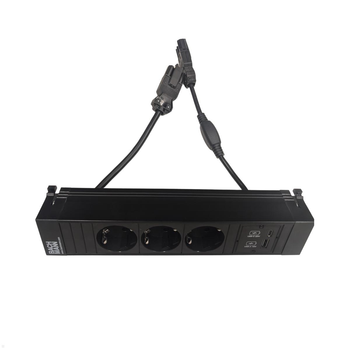 Bachmann Power Frame 4-fach 3x Steckdose 1x USB-Charger A/C Bachmann Power Frame 4-fach 3x Steckdose 1x USB-Charger A/C