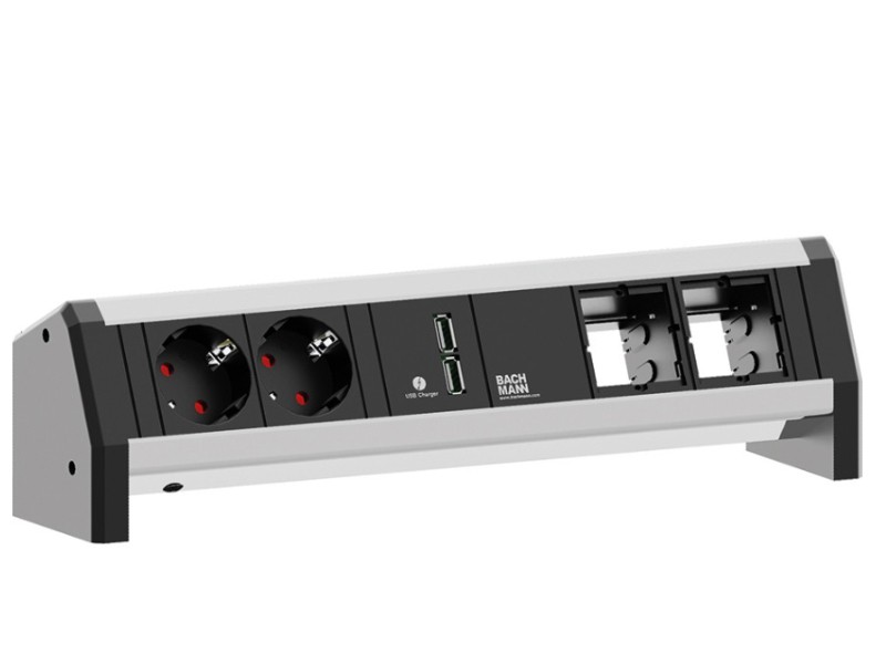 Bachmann DESK 1 1x USB 2x Schuko 2x Custom Modul 902.0183 Bachmann DESK 1 1x USB 2x Schuko 2x Custom Modul 902.0183