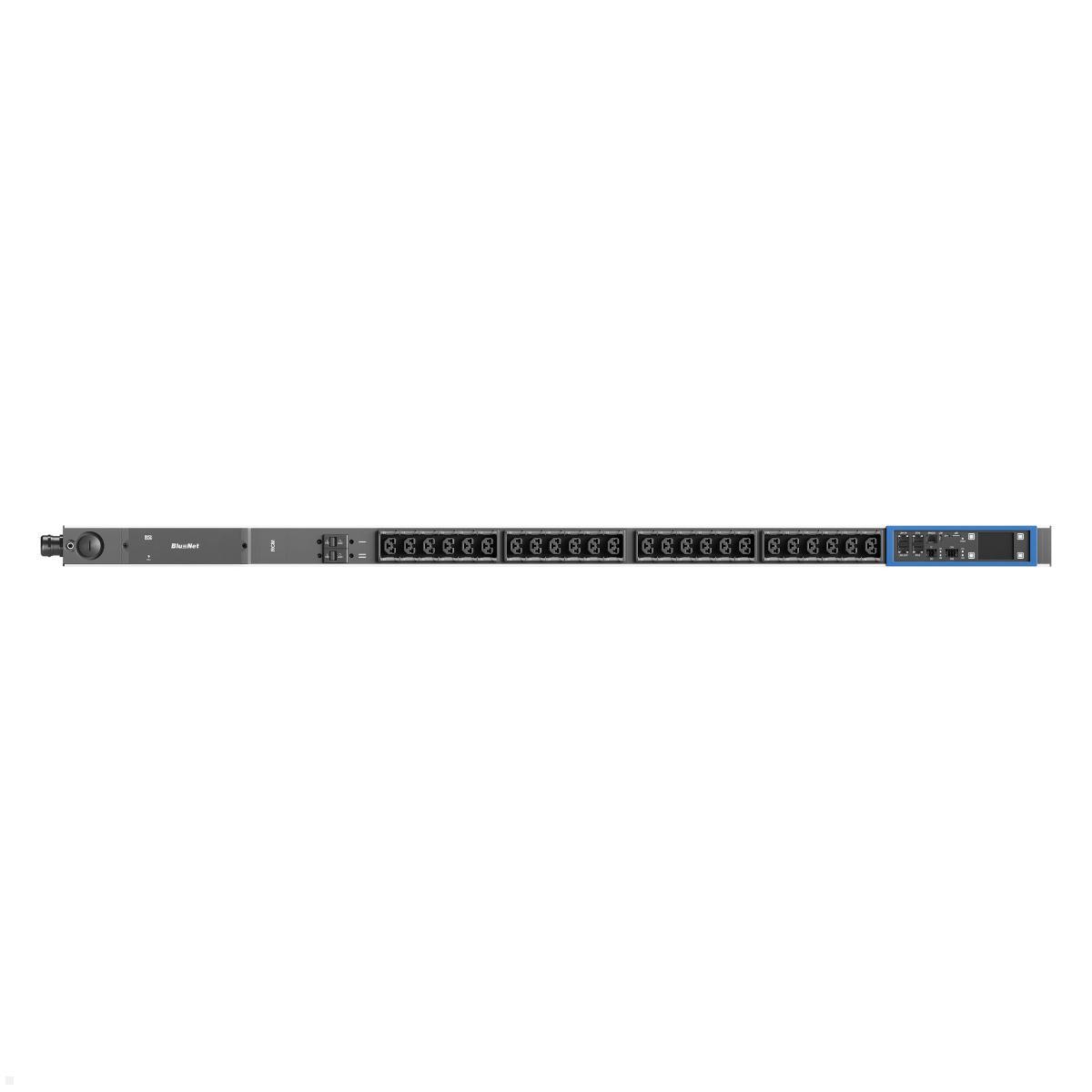 Bachmann BN PRO S Switched RCM - 32A Rack PDU mit 24xCombo 2xMCB, 3,0m CEE 32A/3p (BM0024780), Switched RCM Combo PDU