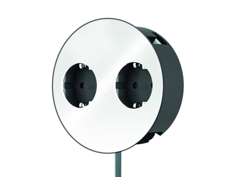 Bachmann 931.200 TWIST 2S 2xSchuko weiß front Bachmann 931.200 TWIST 2S 2xSchuko weiß front