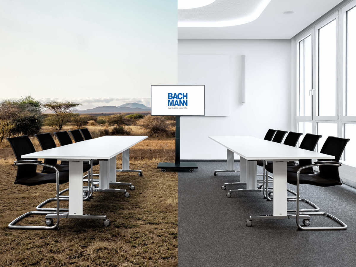 Bachmann Autarker Monitor mit Trolley Meeting, schwarz (701.0005) Anwendung Bachmann Autarker Monitor mit Trolley Meeting, schwarz (701.0005) Anwendung