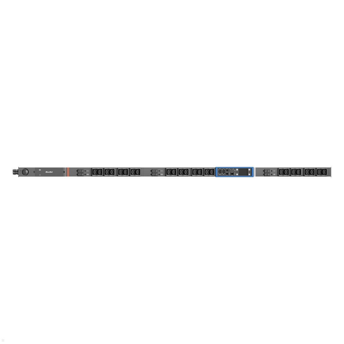 Bachmann BN PRO M+ Metered – 32A Rack PDU mit 24xCombo 6xMCB, 3,0m CEE 32A/5p (BM0024760), 3-phasige PDU