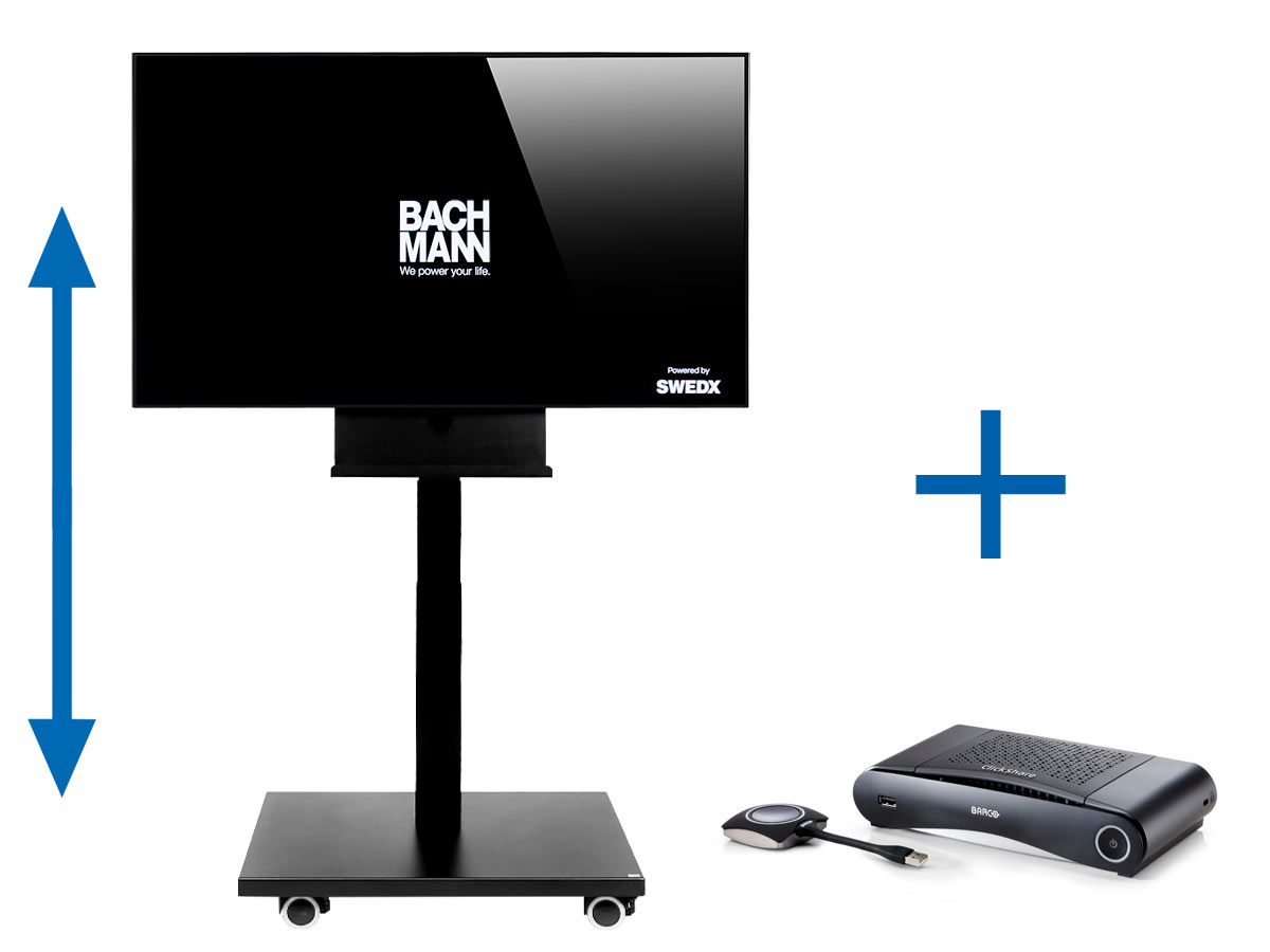 Bachmann Autarker Monitor mit Trolley Meeting, schwarz (701.0005) Bachmann Autarker Monitor mit Trolley Meeting, schwarz (701.0005)