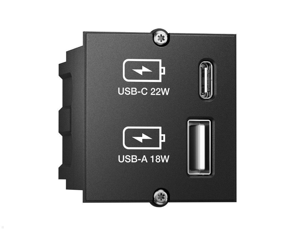PEHA D 1951.19 USB 2.0 / Keystone USB 2.0zwart, verkoop per: 1 x 1 stuk