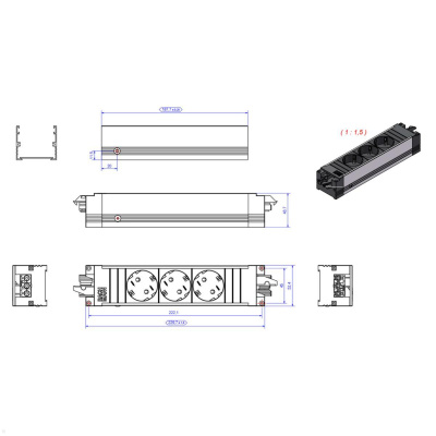 BACHMANN STEP BASE 5xCEE7/3 GST18, mit Schalter - Nederland GmbH