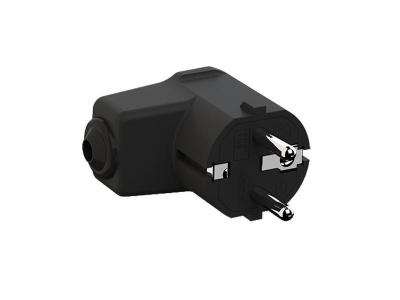 Bachmann Anschlussleitung Schutzkontakt 5m – H05VV-F 3G1,0mm², Mit Winkelstecker