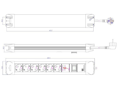 Bachmann CONNECTUS 6x Steckdose, Schalter, Überspannungsschutz
